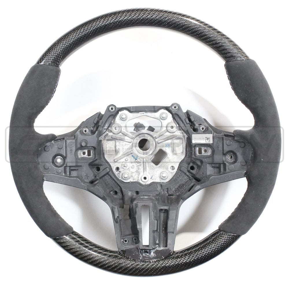 BMW Gxx CARBON FIBRE / ALCANTARA CUSTOM STEERING WHEEL-Custom Steering Wheels-CT CARBON-CT Carbon - High-quality carbon fiber and gloss black aerodynamic parts for premium sports and luxury vehicles.
