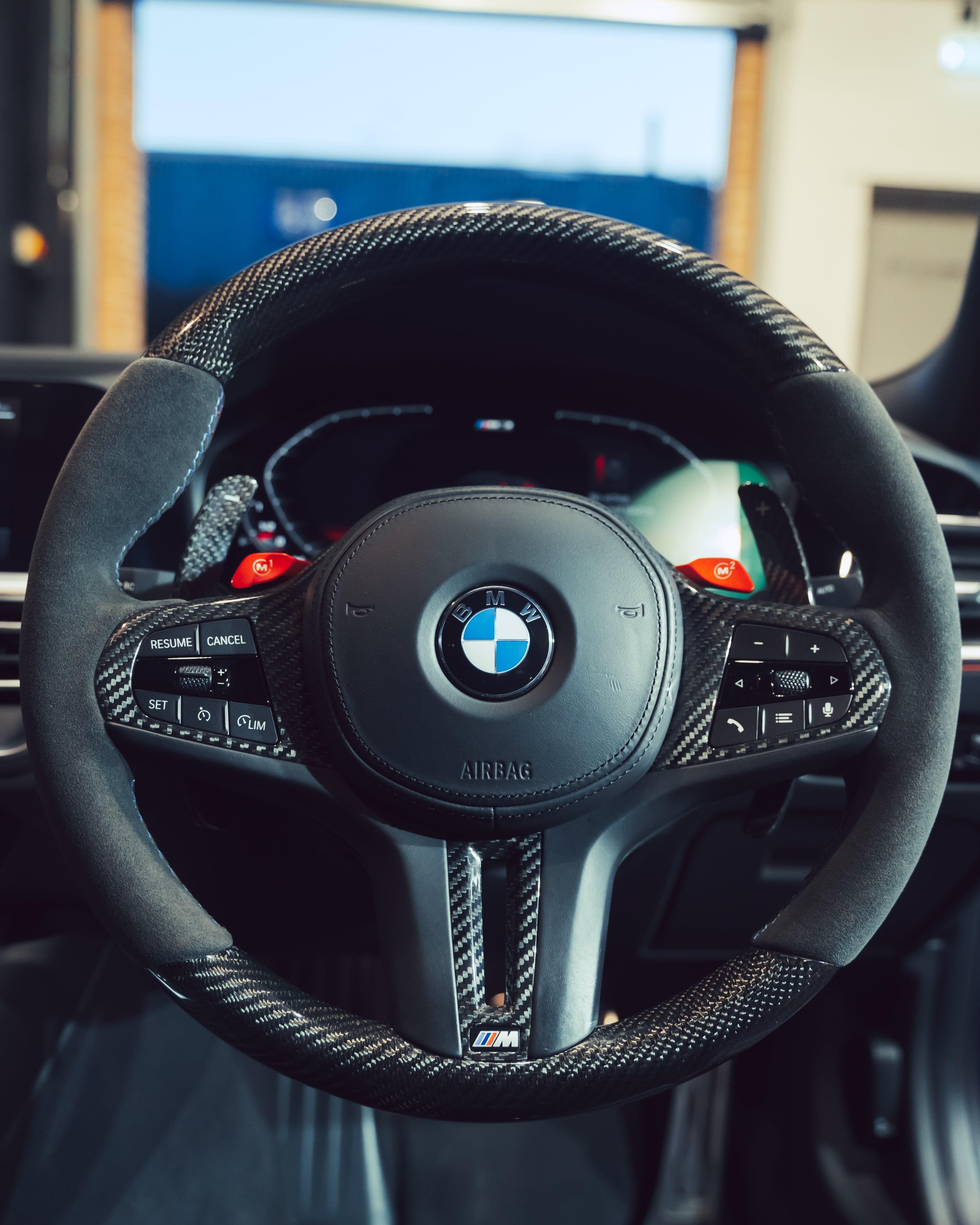 BMW Gxx CARBON FIBRE / ALCANTARA CUSTOM STEERING WHEEL-Custom Steering Wheels-CT CARBON-CT Carbon - High-quality carbon fiber and gloss black aerodynamic parts for premium sports and luxury vehicles.