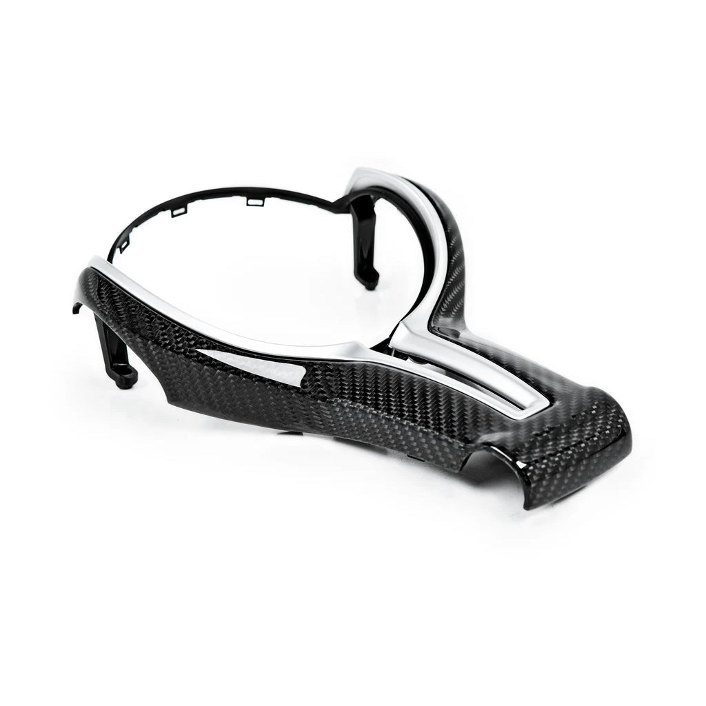 BMW Fxx M CAR CARBON FIBRE STEERING WHEEL TRIM-Accessories-CT CARBON-CT Carbon - High-quality carbon fiber and gloss black aerodynamic parts for premium sports and luxury vehicles.