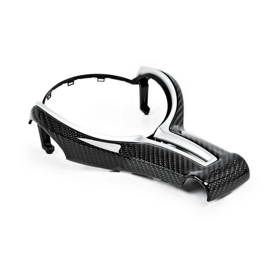 BMW Fxx M CAR CARBON FIBRE STEERING WHEEL TRIM-Accessories-CT CARBON-CT Carbon - High-quality carbon fiber and gloss black aerodynamic parts for premium sports and luxury vehicles.