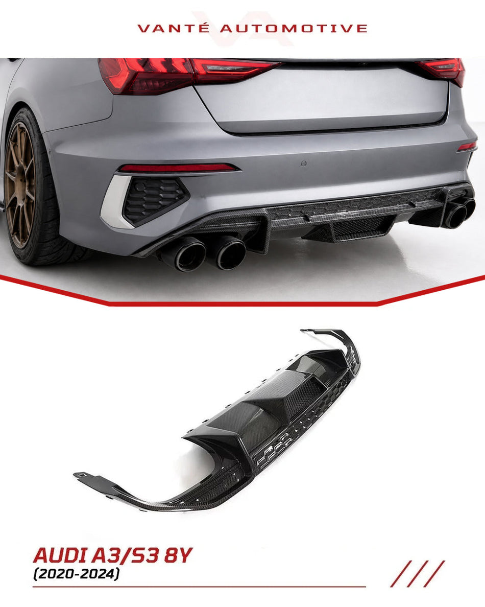 Audi S3 8Y 2021+ Carbon Fiber Rear Diffuser