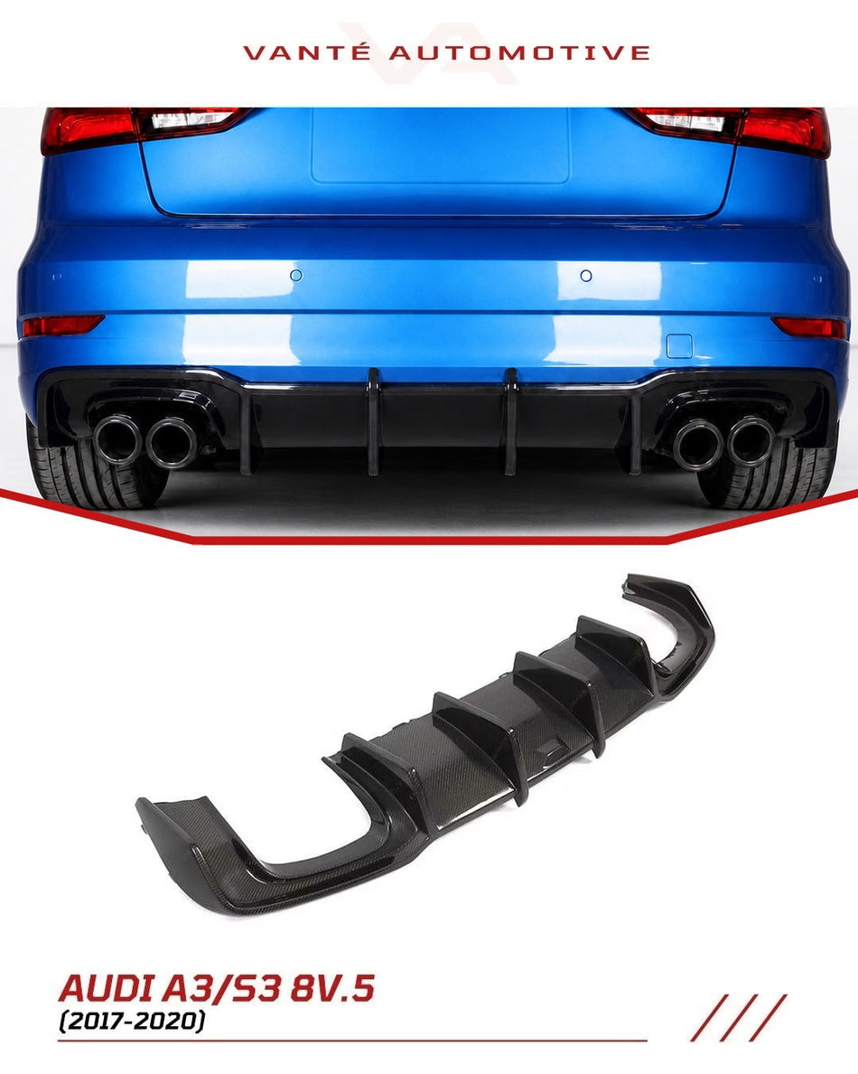 Audi A3 S-Line/S3 8V.5 Carbon Fiber Rear Diffuser V2