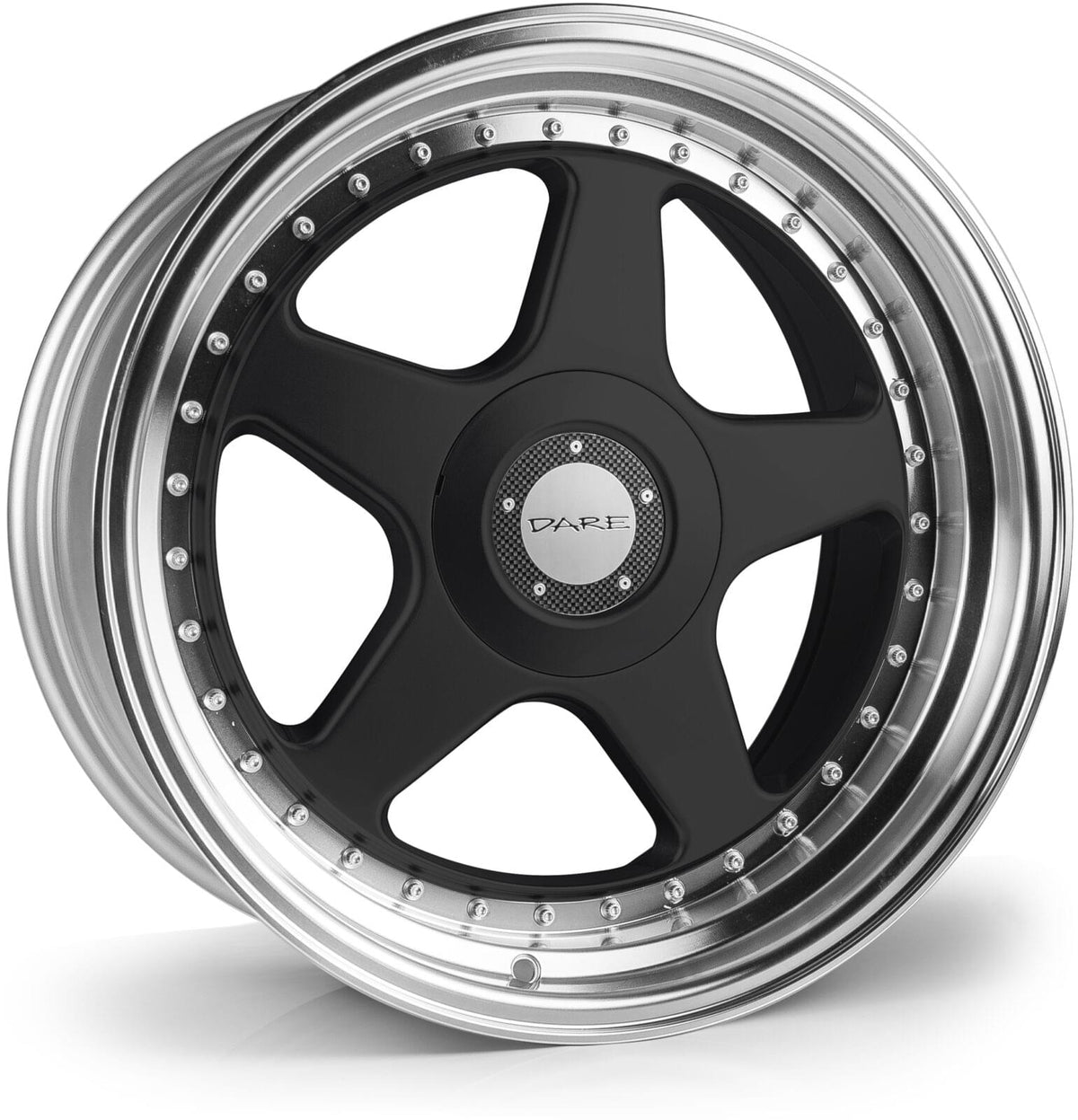 Dare F5 17x7.5 ET35 4x100|4x108 Black Polished Lip