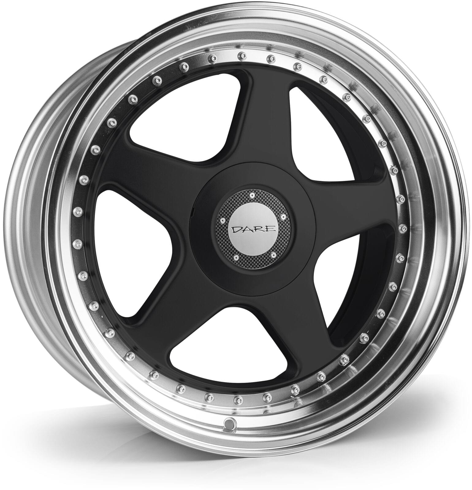 Dare F5 17x7.5 ET35 4x100|4x108 Black Polished Lip
