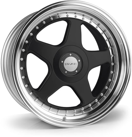 Dare F5 17x7.5 ET35 4x100|4x108 Black Polished Lip