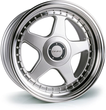 Dare F5 17x8.5 ET35 5x100|5x120 Silver Polished Lip