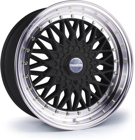 Dare DRRS 17x7.5 ET35 4x100|4x108 Gloss Black Polished / Chrome Rivets