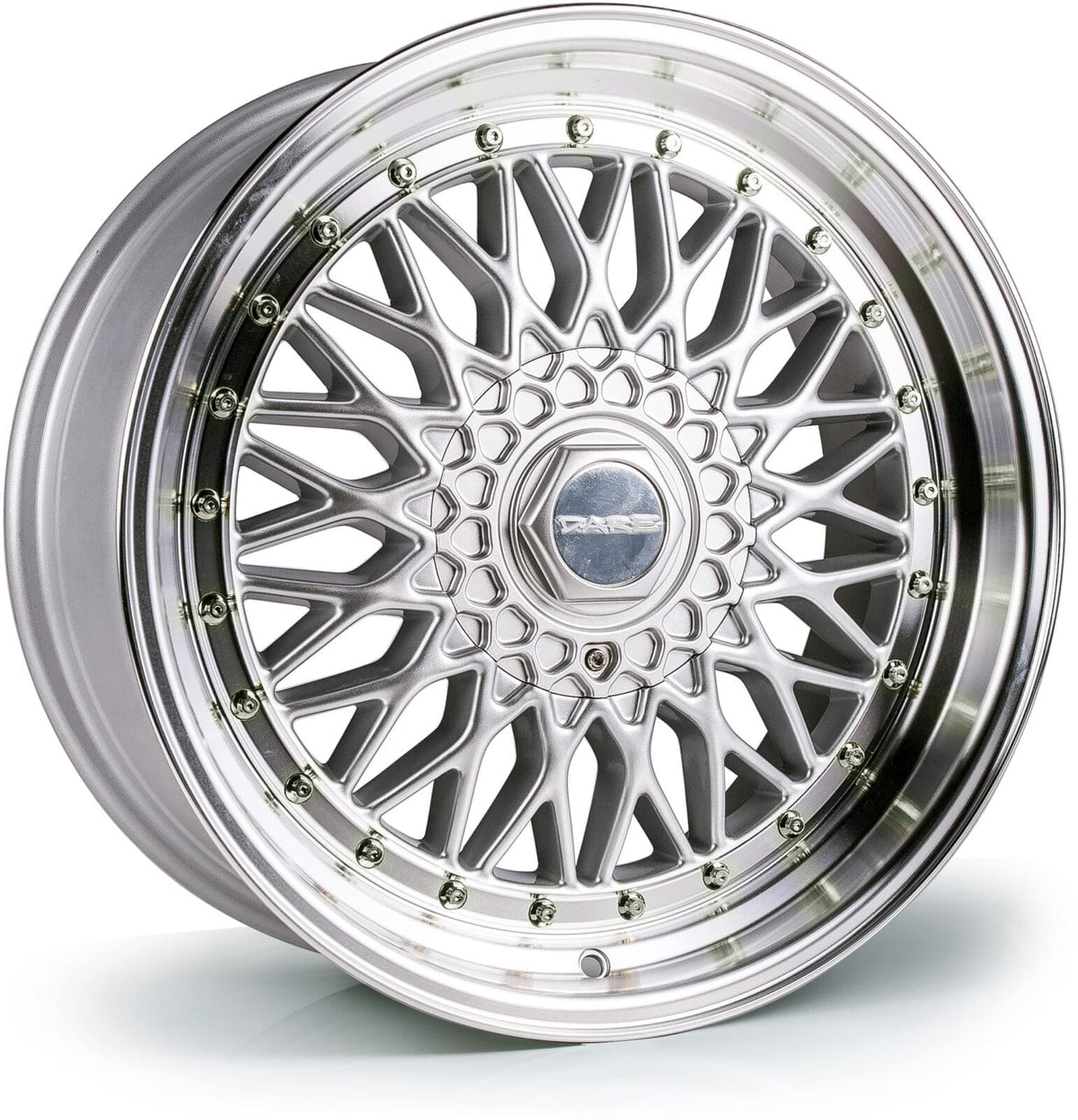 Dare DRRS 16x8 ET15 5x112|5x120 Silver Polished / Chrome Rivets