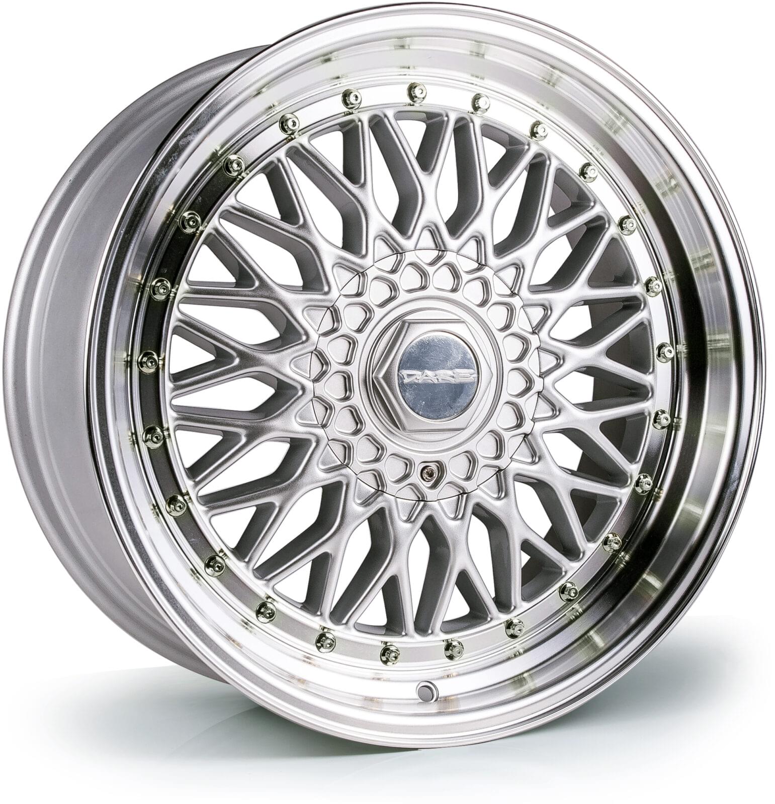 Dare DRRS 17x10 ET15 4x100|4x114.3 Silver Polished / Chrome Rivets