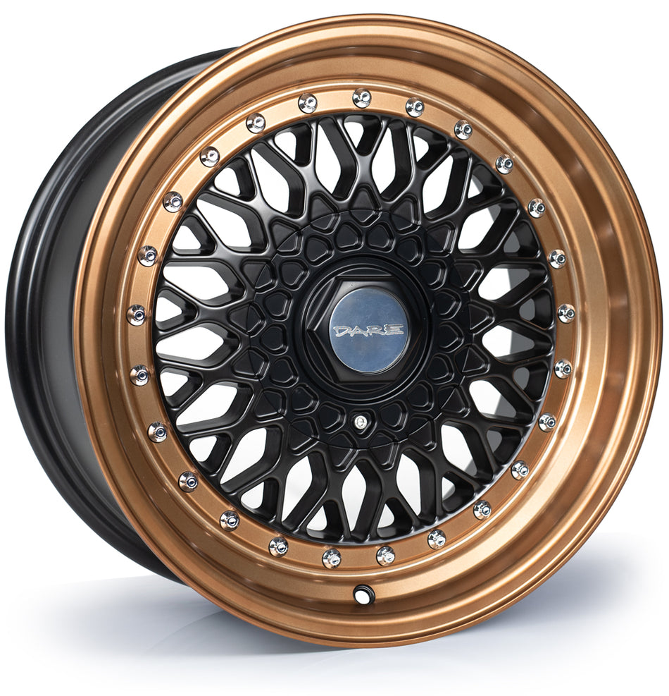 Dare DRRS 16x8 ET25 4x100|4x108 Matt Black Bronze / Chrome Rivets