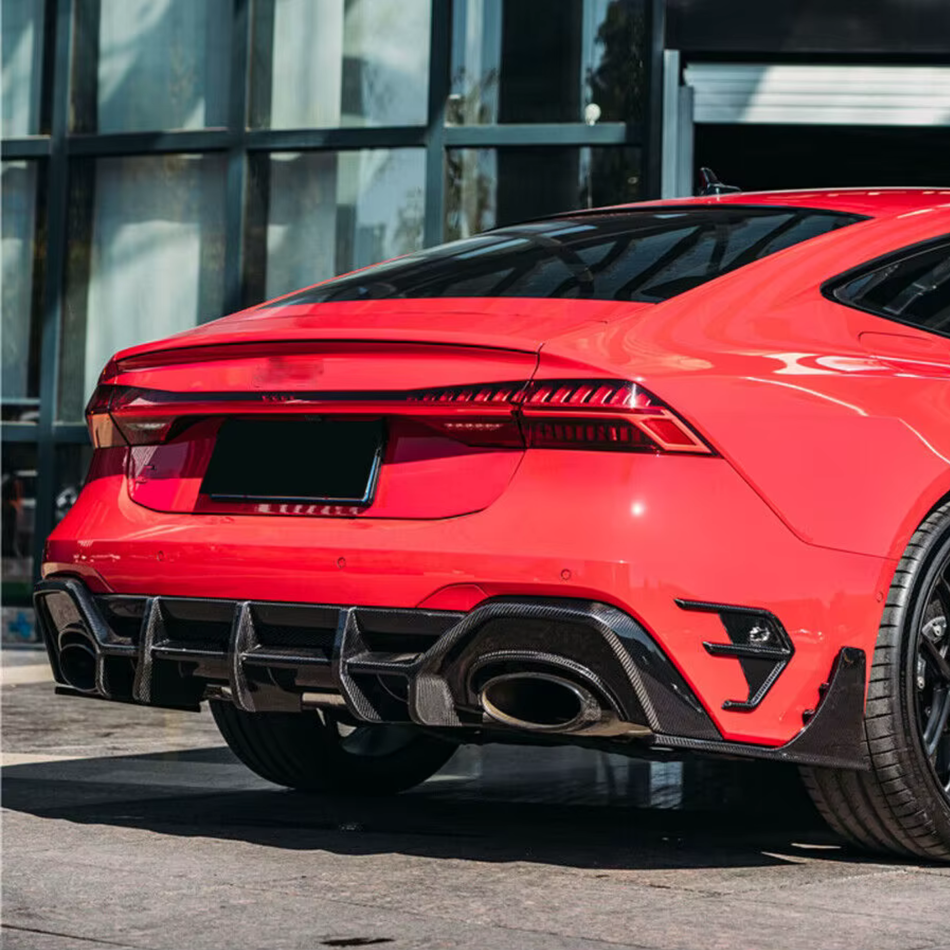 Audi RS6/RS7 C8 Carbon Fiber Rear Bumper Diffuser Lip V2