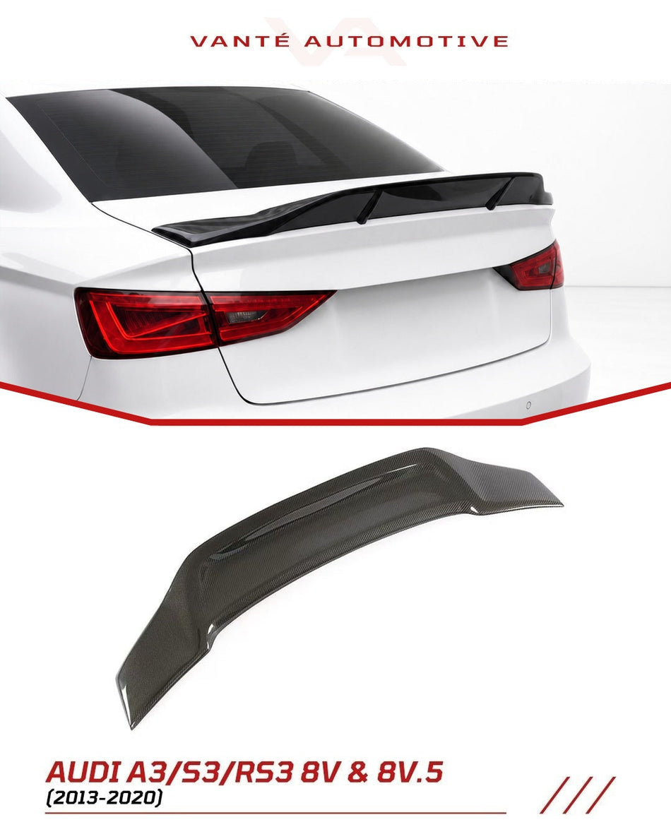 Audi A3/S3/RS3 8V and 8V.5 Sedan Carbon Fiber Rear Wing Spoiler V2