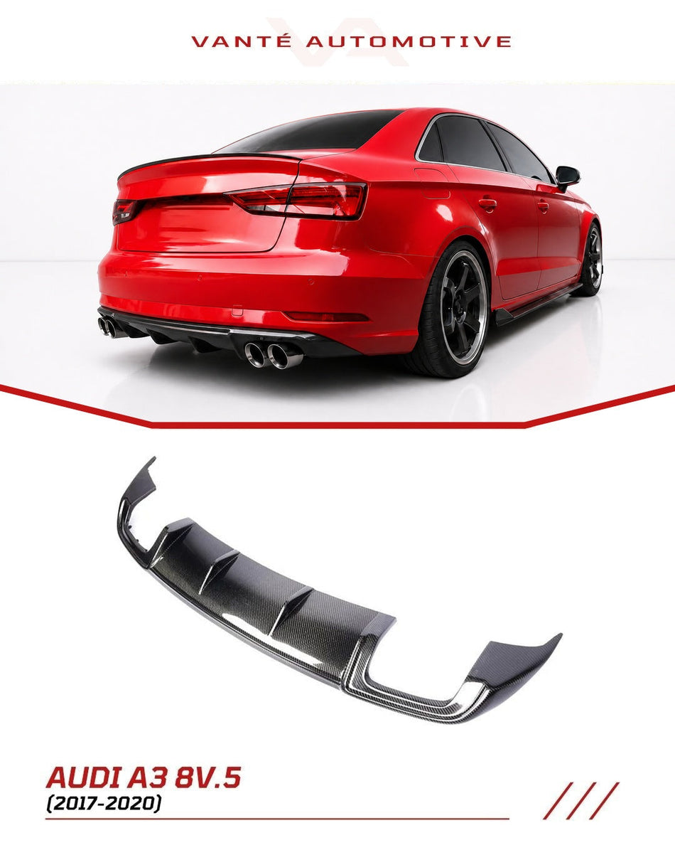 Audi A3 8V.5 Sedan Carbon Fiber Rear Diffuser V1
