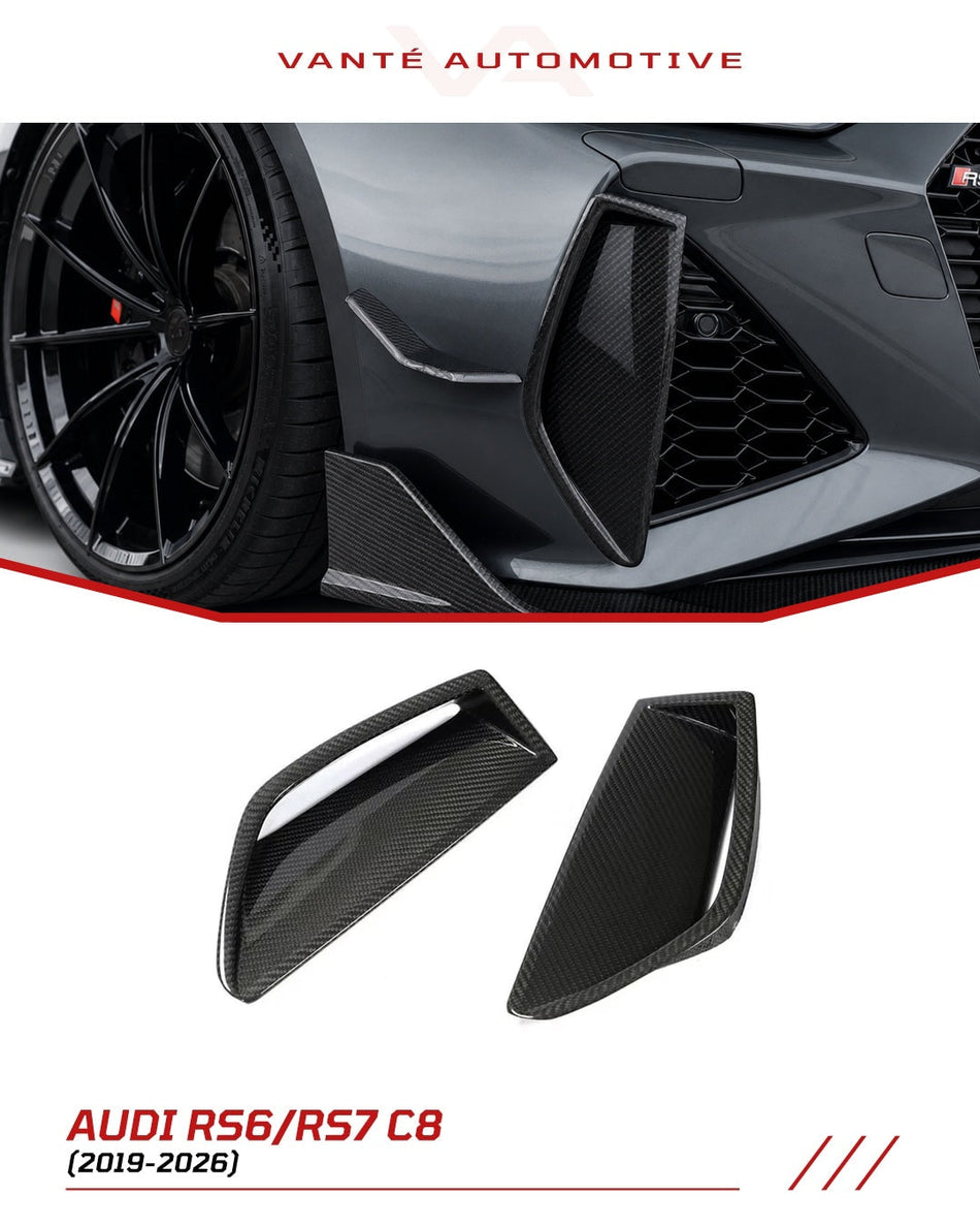Audi RS6/RS7 C8 Carbon Fiber Front Bumper Scoop Trims