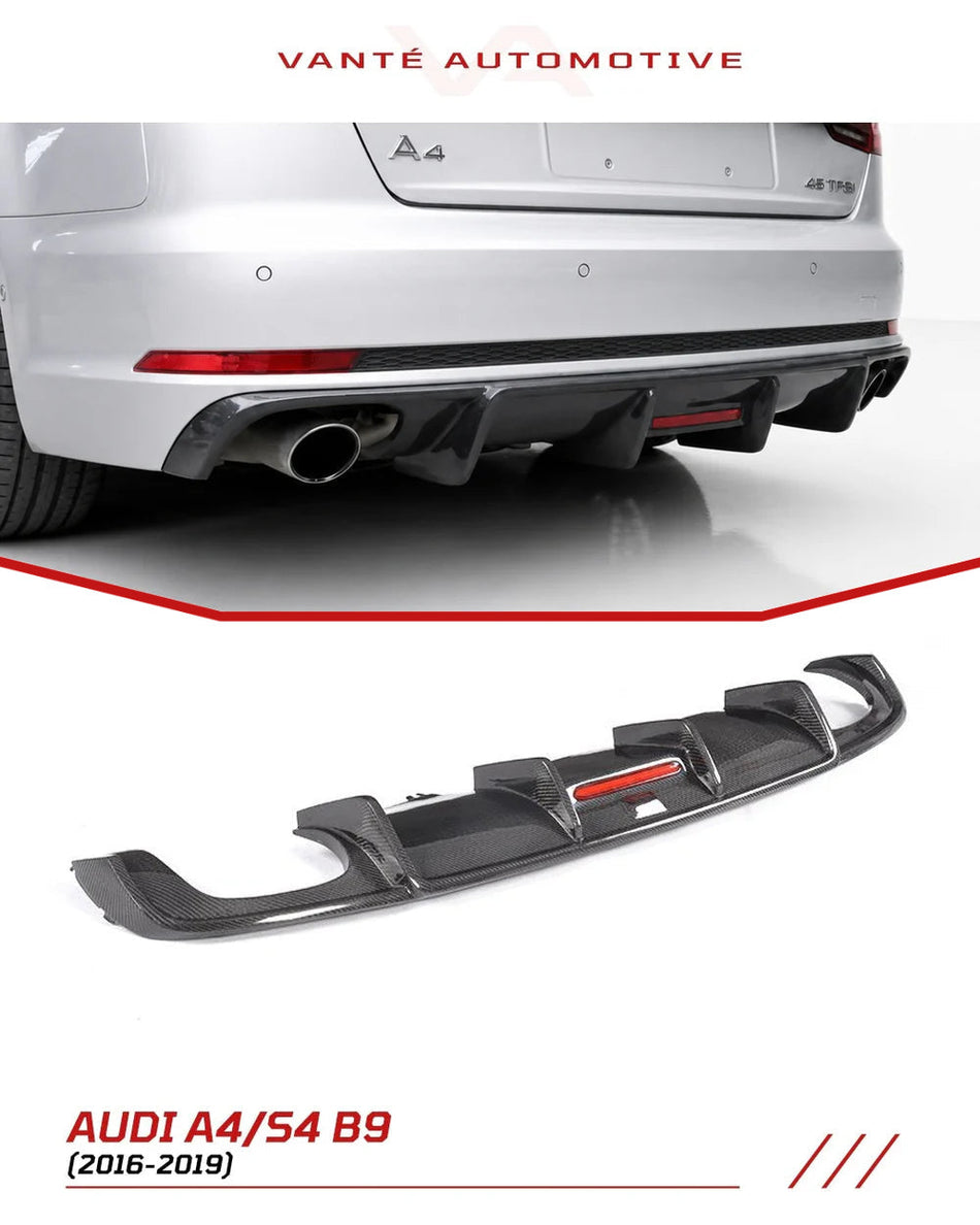 Audi A4 S-Line / S4 B9 Carbon Fibre Rear Bumper Diffuser