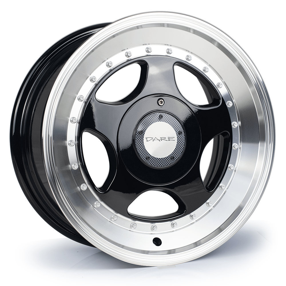 Dare F5-SL 15x7 ET35 4x100|4x108 Black Polished Lip