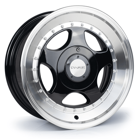 Dare F5-SL 15x7 ET35 4x100|4x108 Black Polished Lip