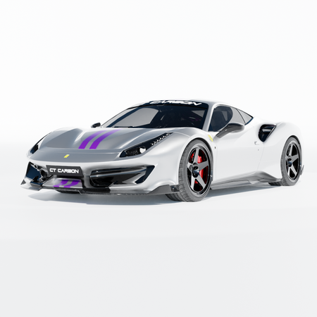 FERRARI 488 PISTA CARBON FIBRE KIT - CT DESIGN-Kit-CT CARBON-CT Carbon - High-quality carbon fiber and gloss black aerodynamic parts for premium sports and luxury vehicles.