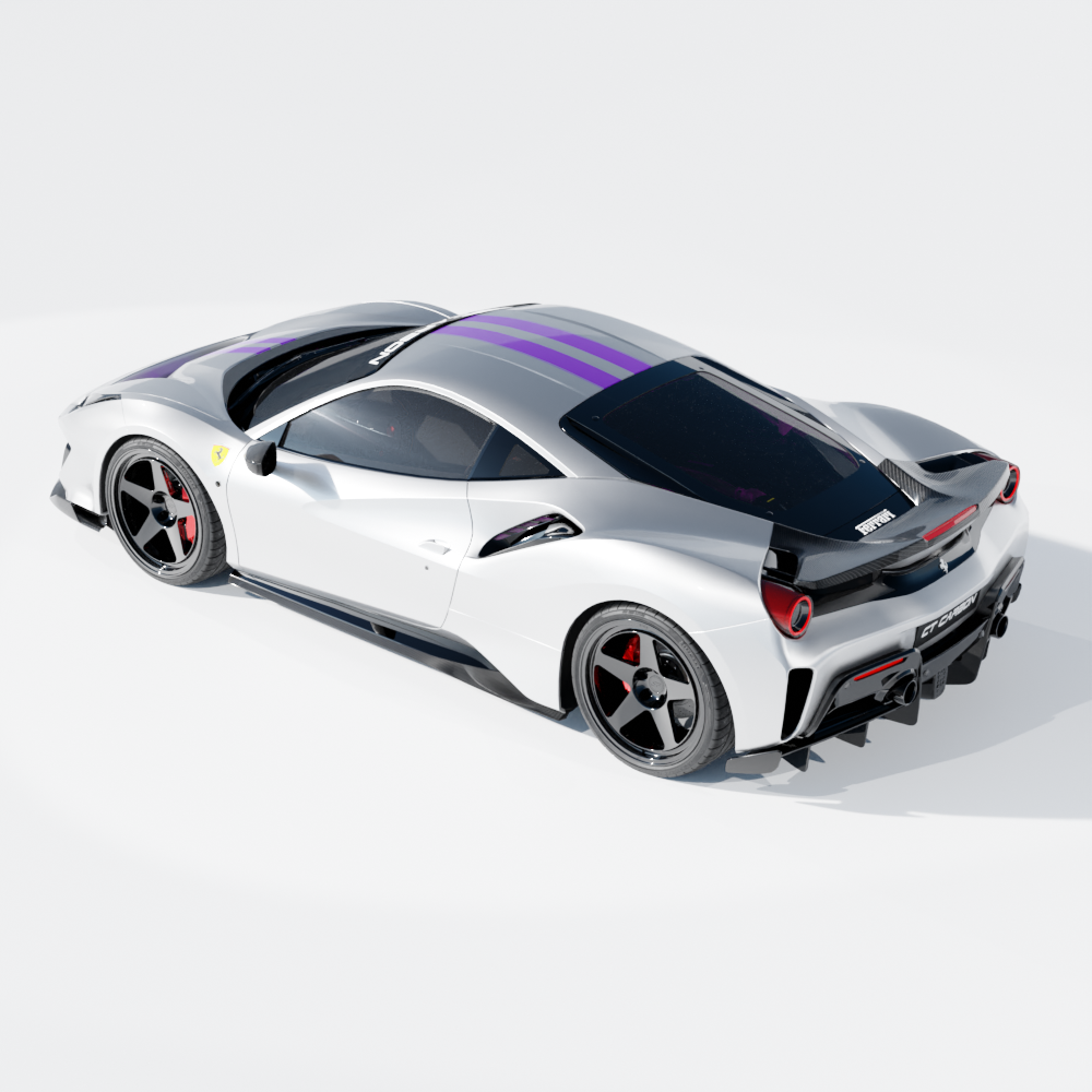 FERRARI 488 PISTA CARBON FIBRE KIT - CT DESIGN-Kit-CT CARBON-CT Carbon - High-quality carbon fiber and gloss black aerodynamic parts for premium sports and luxury vehicles.