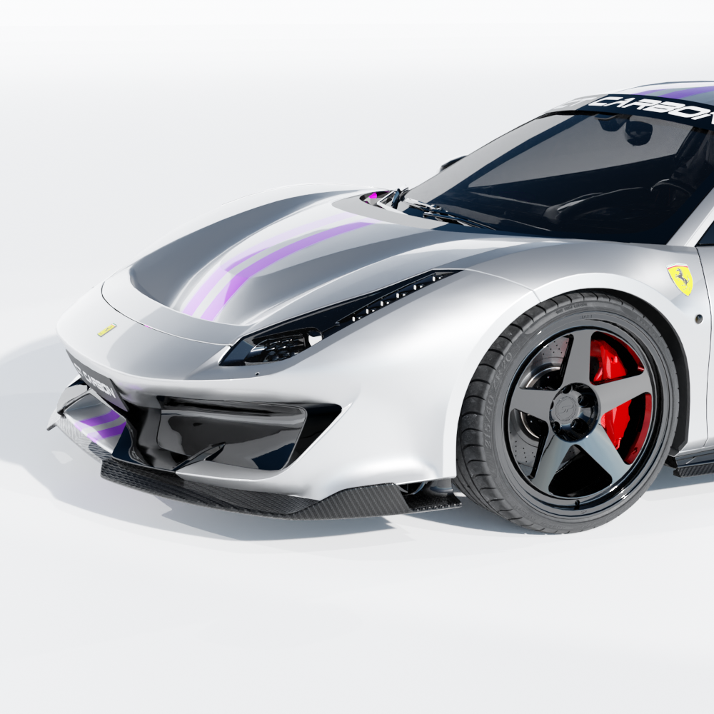 FERRARI 488 PISTA CARBON FIBRE KIT - CT DESIGN-Kit-CT CARBON-CT Carbon - High-quality carbon fiber and gloss black aerodynamic parts for premium sports and luxury vehicles.