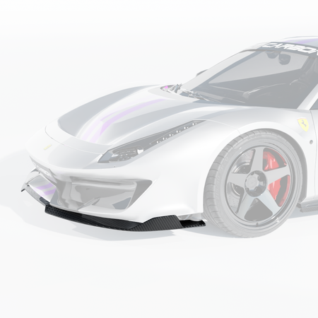 FERRARI 488 PISTA CARBON FIBRE SPLITTER - CT DESIGN-Splitter-CT CARBON-CT Carbon - High-quality carbon fiber and gloss black aerodynamic parts for premium sports and luxury vehicles.
