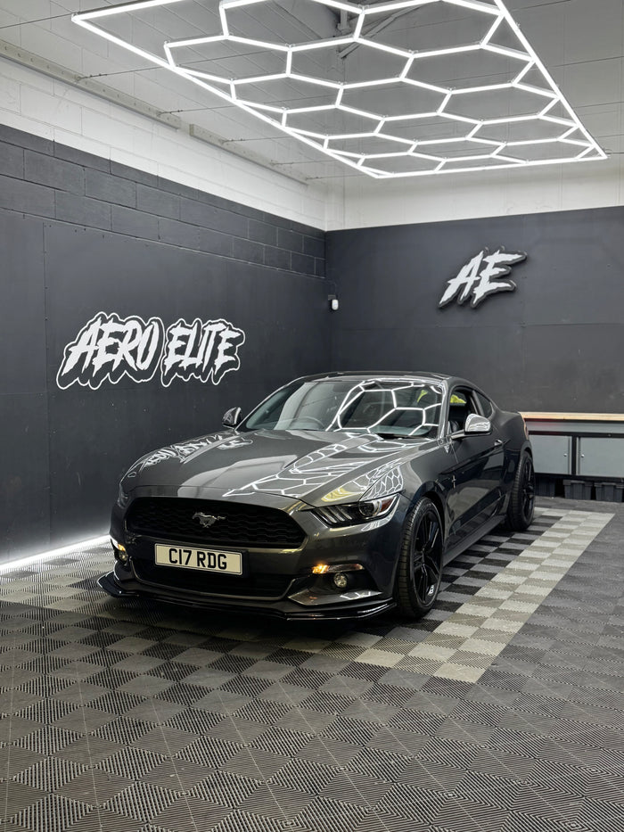 Ford Mustang MK6 front three-quarter view after splitter, spoiler and exhaust fitted — Aero Elite