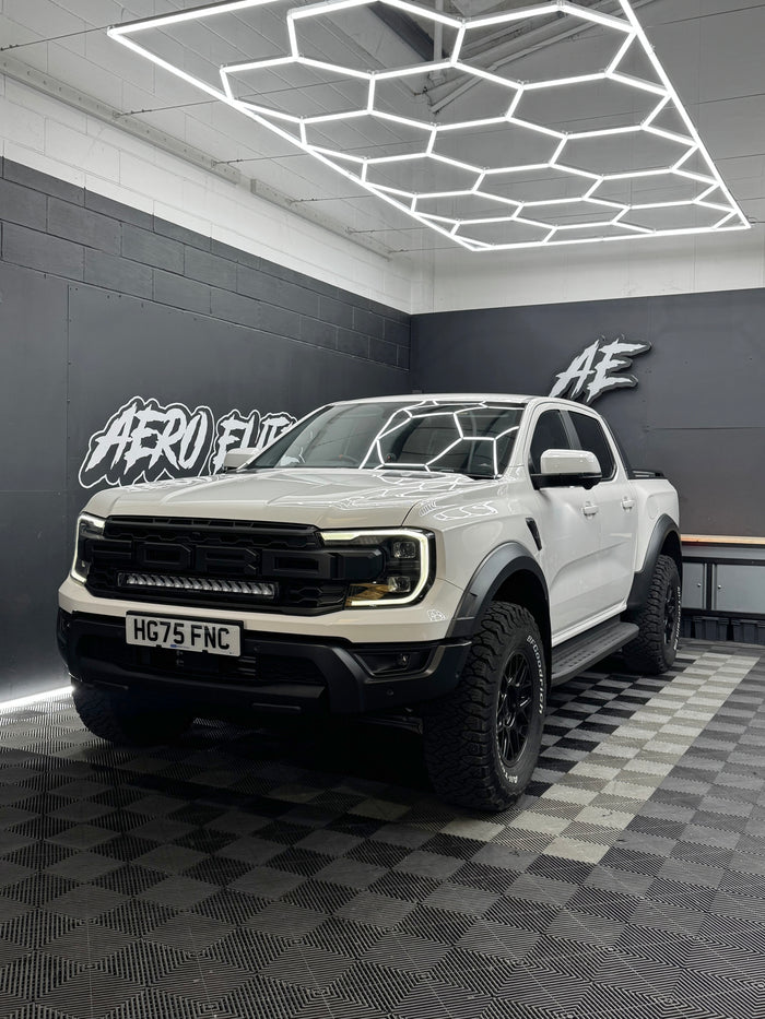 Ford Ranger Raptor front three-quarter after front splitter fitted