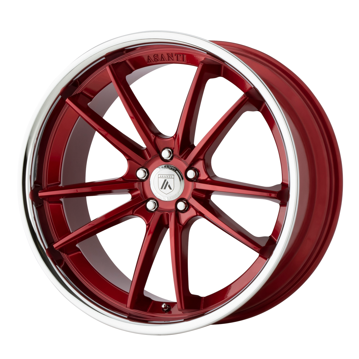 Asanti Black ABL-23 SIGMA 20x10.5 ET38 5x112 Candy Red w/ Chrome Lip