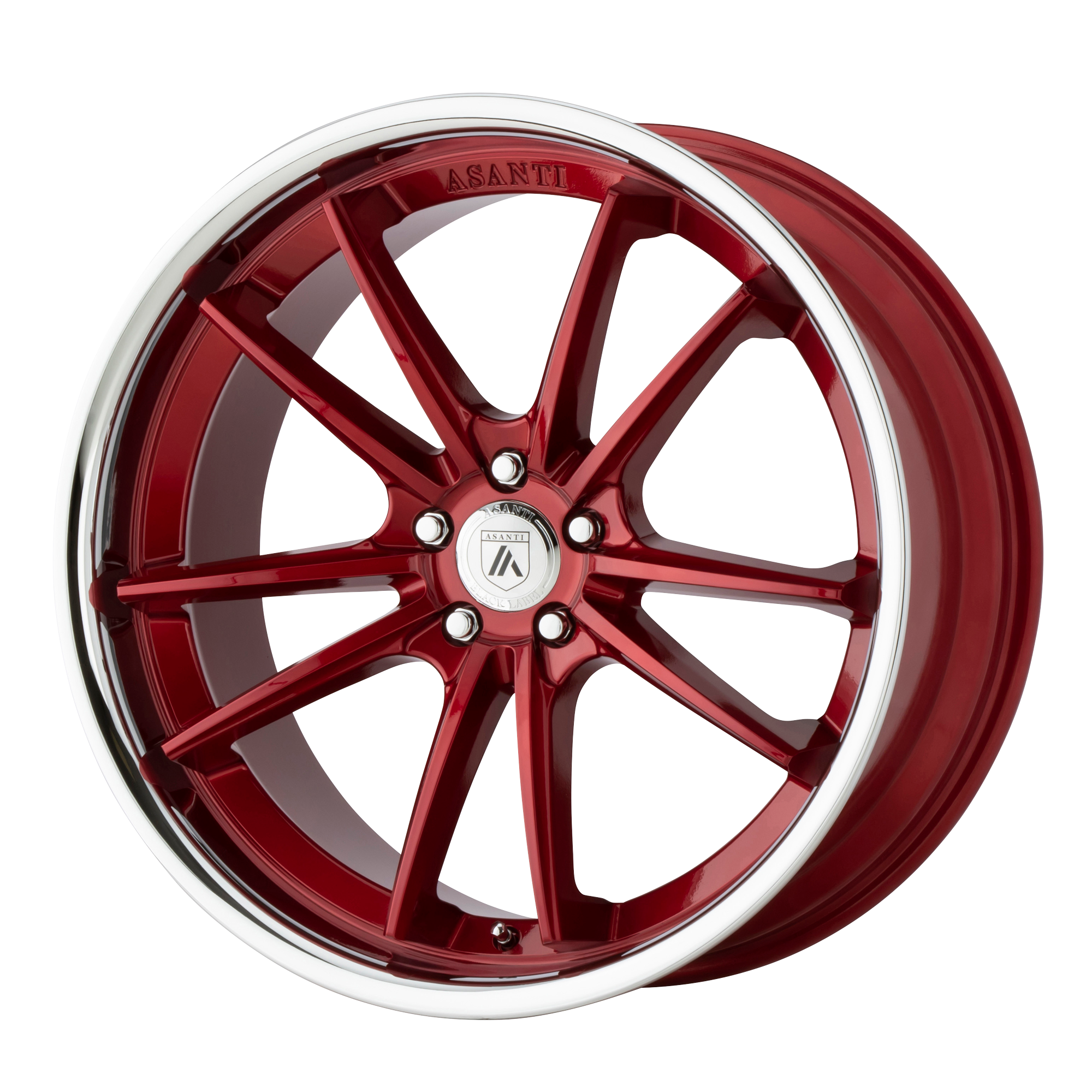 Asanti Black ABL-23 SIGMA 20x10.5 ET38 5x112 Candy Red w/ Chrome Lip