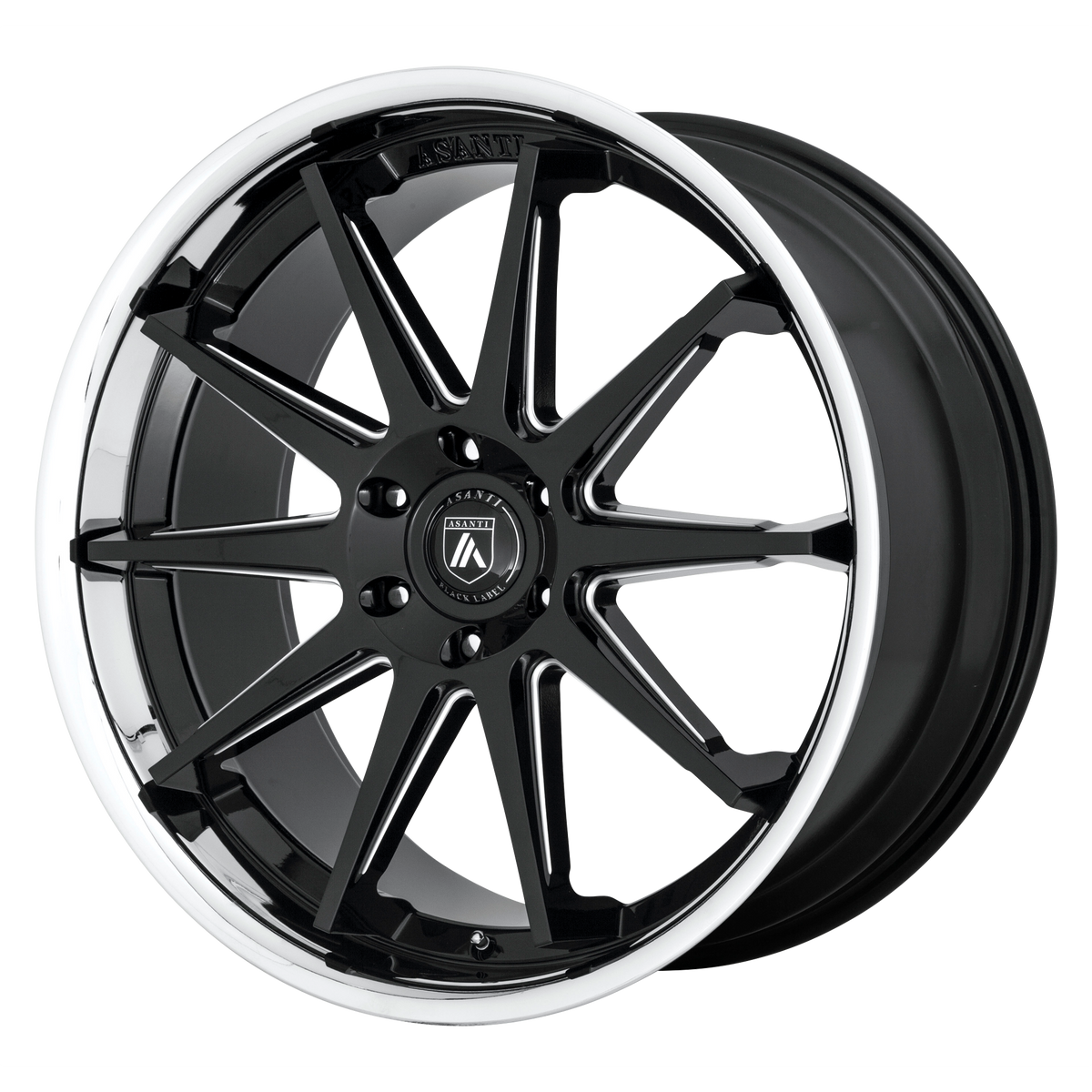 Asanti Black ABL-29 EMPEROR 24x10 ET30 6x139.7 Gloss Black Milled w/ Chrome Lip