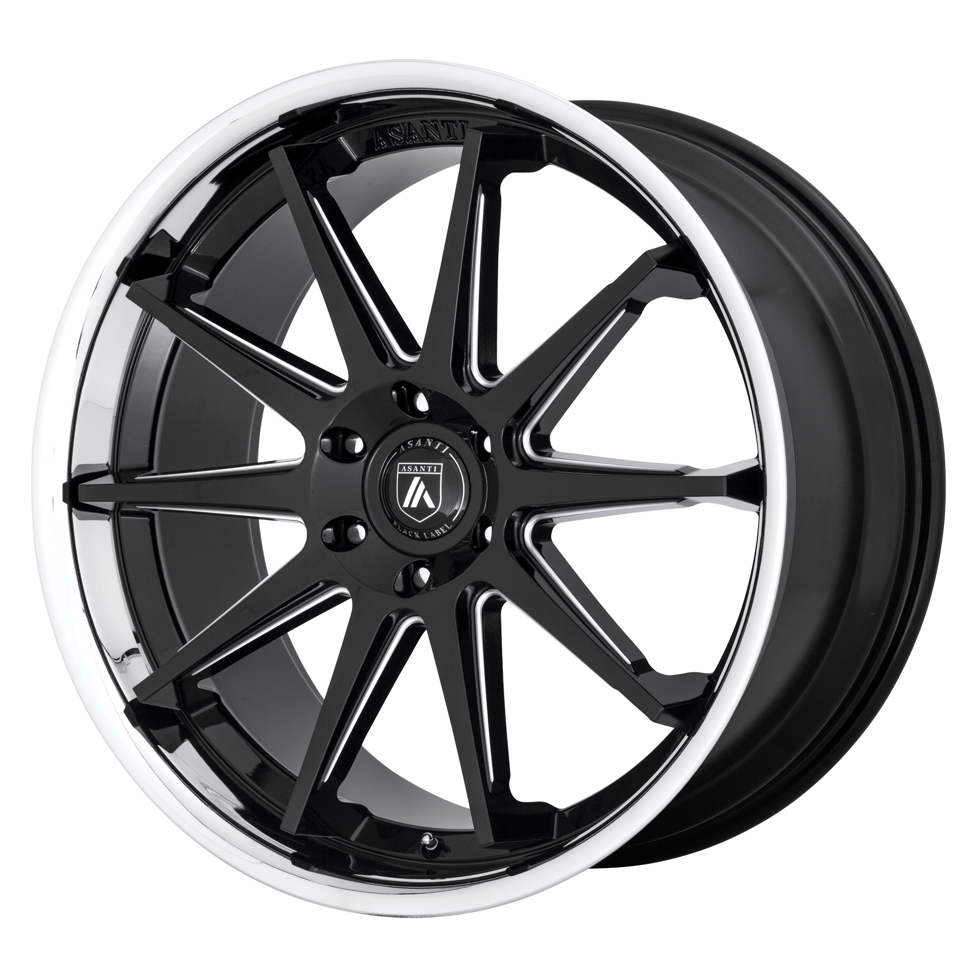 Asanti Black ABL-29 EMPEROR 24x10 ET30 6x139.7 Gloss Black Milled w/ Chrome Lip