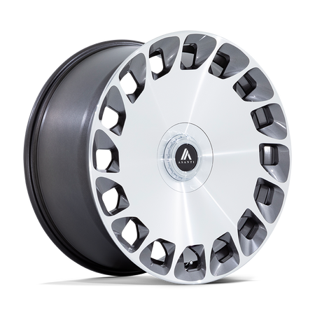 Asanti Black AB045 ARISTOCRAT 20x10.5 ET18 5x115/120 Gloss Platinum w/ Bright Machined Face