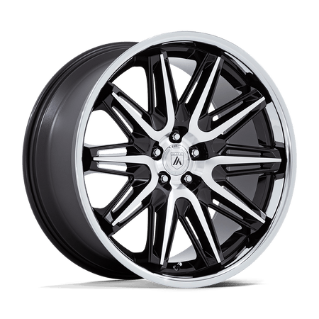 Asanti Black AB047 IMPERATOR 20x9 ET45 5x112 Gloss Black Machined w/ Stainless Steel Lip