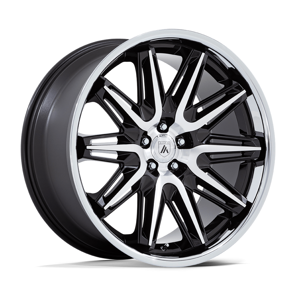 Asanti Black AB047 IMPERATOR 20x10.5 ET38 5x112 Gloss Black Machined w/ Stainless Steel Lip