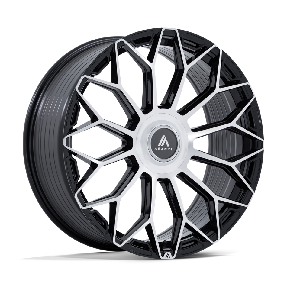 Asanti Black AB051 ENVOY 22x10 ET20 6x139.7 Gloss Black w/ Machined Face