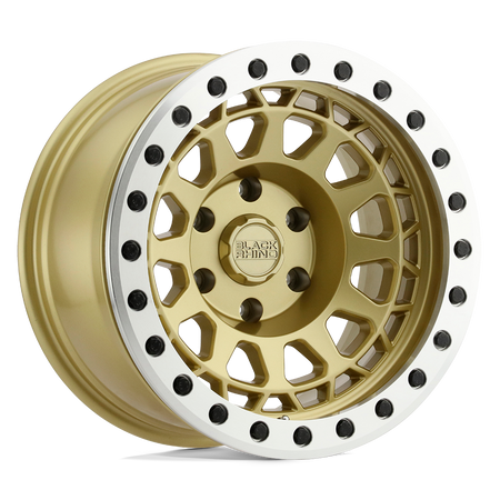 Black Rhino Hard Alloys PRIMM BEADLOCK 17x8.5 ET-38 5x127 Matte Gold w/ Machined Ring