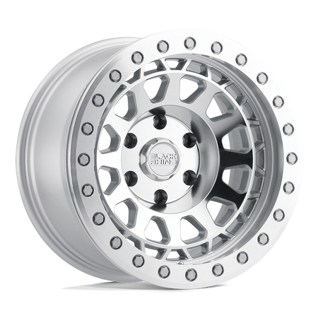 Black Rhino Hard Alloys PRIMM BEADLOCK 17x8.5 ET-30 6x139.7 Silver w/ Mirror Face & Machined Ring