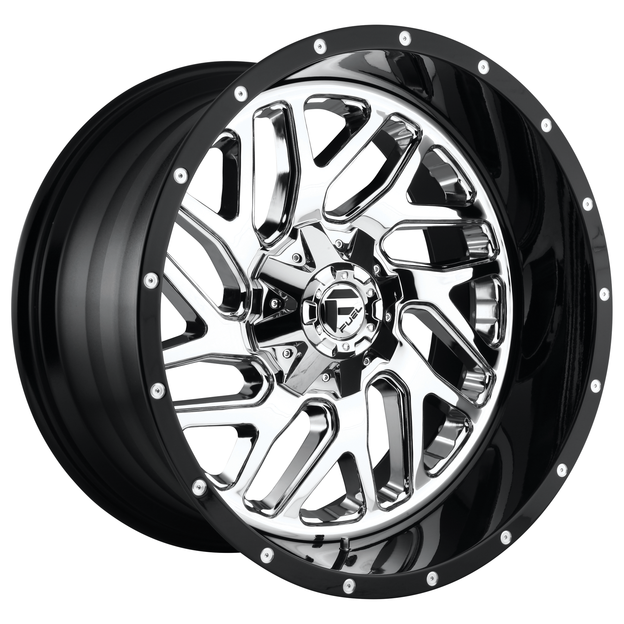 Fuel 1PC D211 TRITON 22x12 ET-44 8x170 Chrome w/ Gloss Black Lip