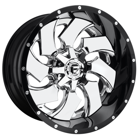 Fuel 1PC D240 CLEAVER 20x12 ET-44 8x170 Chrome w/ Gloss Black Lip