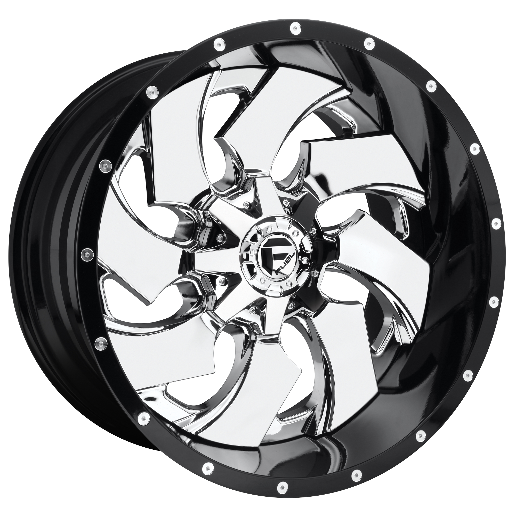 Fuel 1PC D240 CLEAVER 22x10 ET-13 6x135/5.5 Chrome w/ Gloss Black Lip
