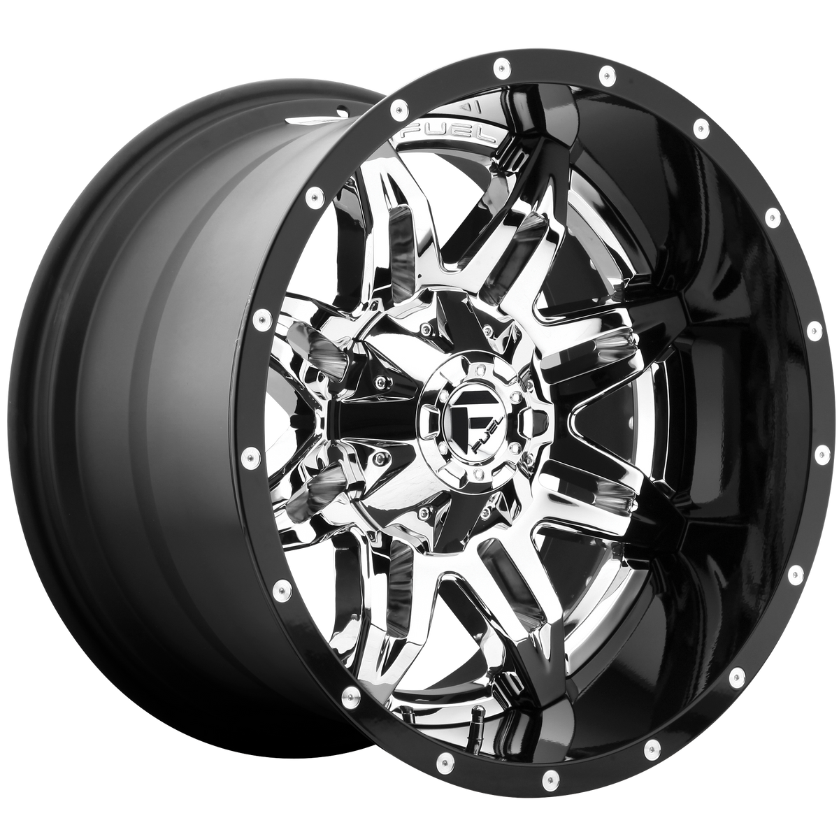 Fuel 1PC D266 LETHAL 20x10 ET-19 8x170 Chrome w/ Gloss Black Lip