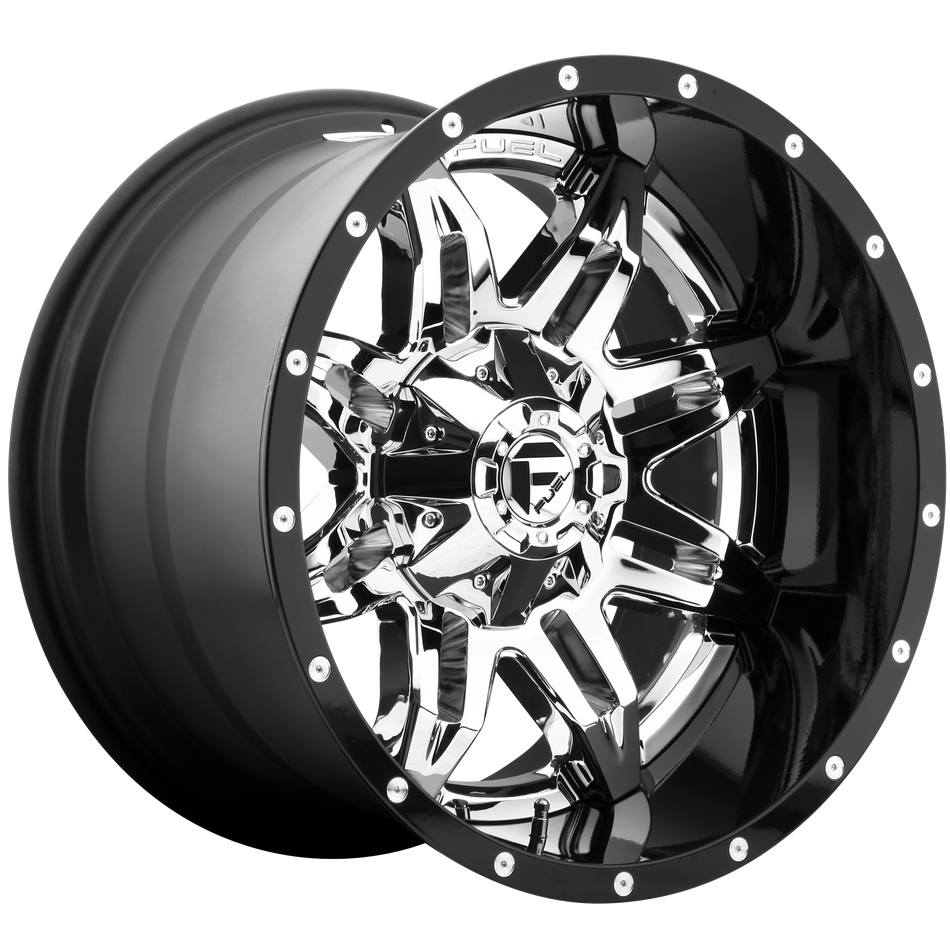 Fuel 1PC D266 LETHAL 20x10 ET-19 8x170 Chrome w/ Gloss Black Lip