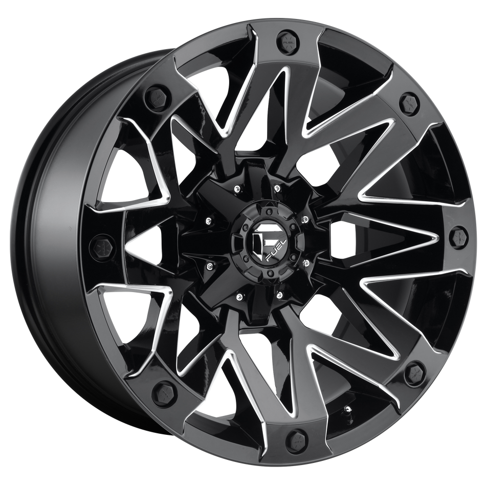 Fuel 1PC D555 AMBUSH 20x9 ET1 6x139.7 Gloss Black Milled