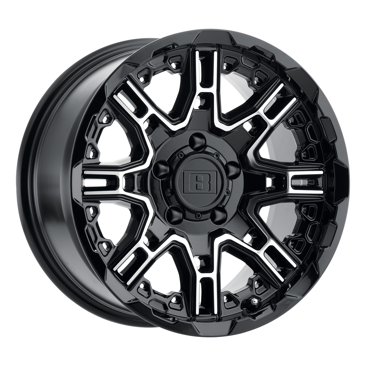 Level 8 SLINGSHOT 20x9 ET10 6x132 Gloss Black Machined