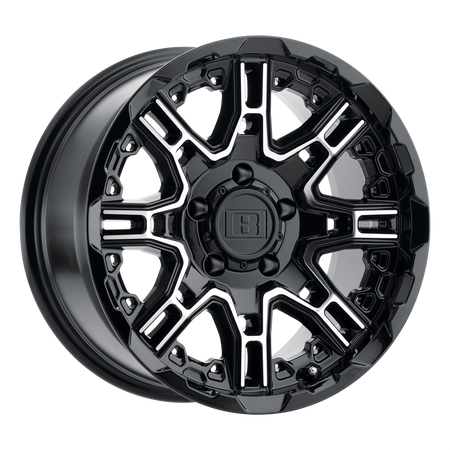Level 8 SLINGSHOT 17x8.5 ET-10 5x127 Gloss Black Machined