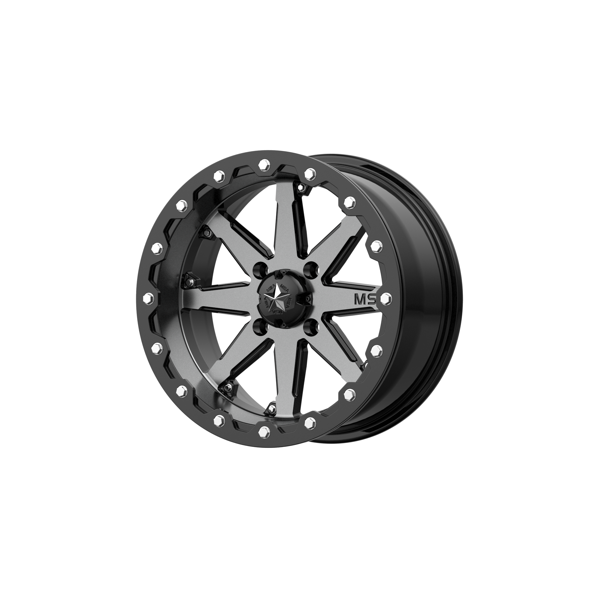 MSA Offroad Wheels M21 LOK UTV BEADLOCK 15x7 ET0 4x156 Charcoal