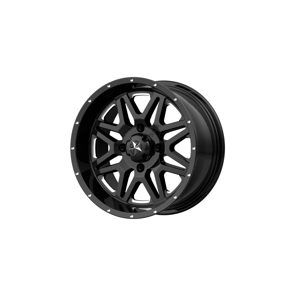 MSA Offroad Wheels M26 VIBE UTV 16x7 ET0 4x137 Gloss Black Milled