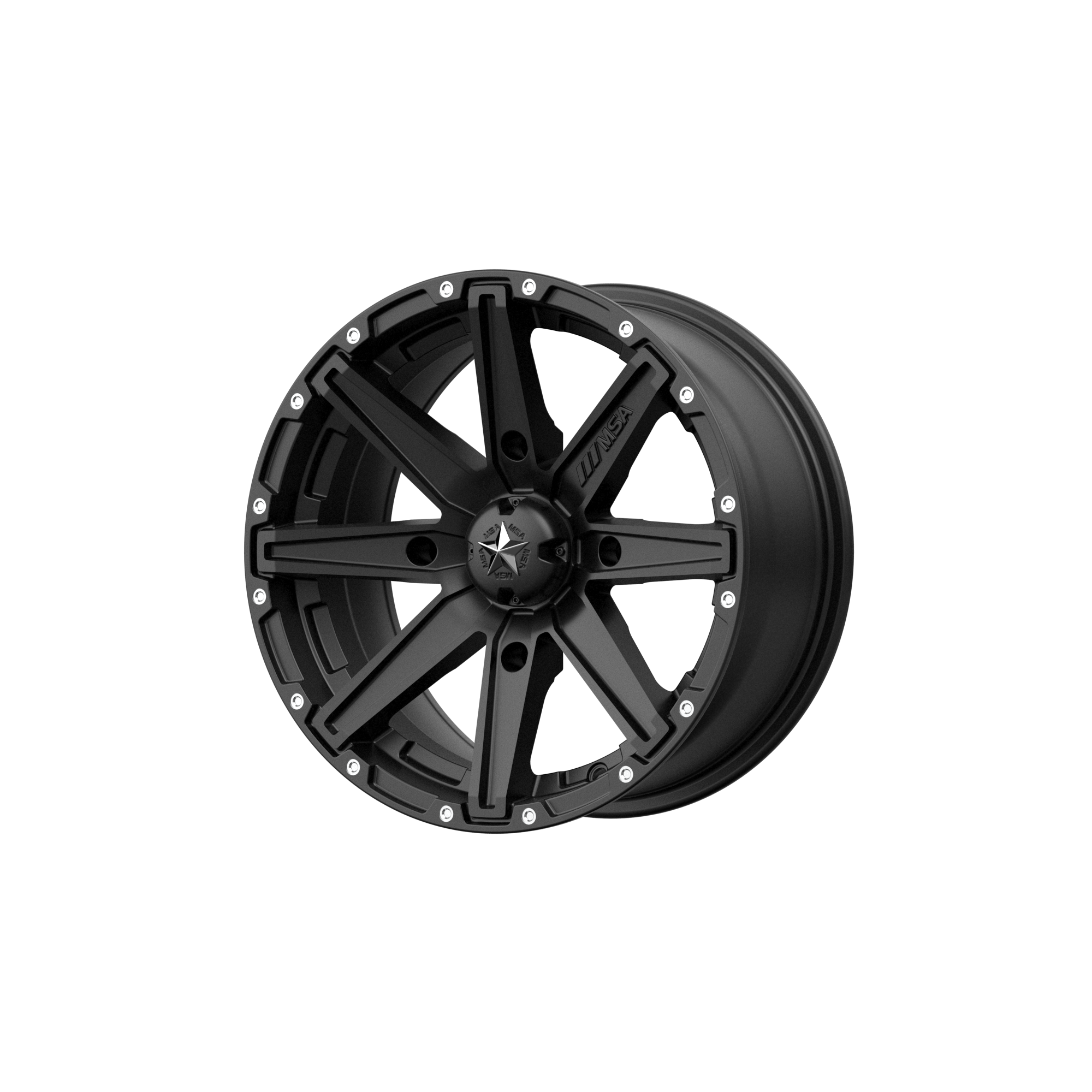MSA Offroad Wheels M33 CLUTCH UTV 15x7 ET10 4x156 Satin Black