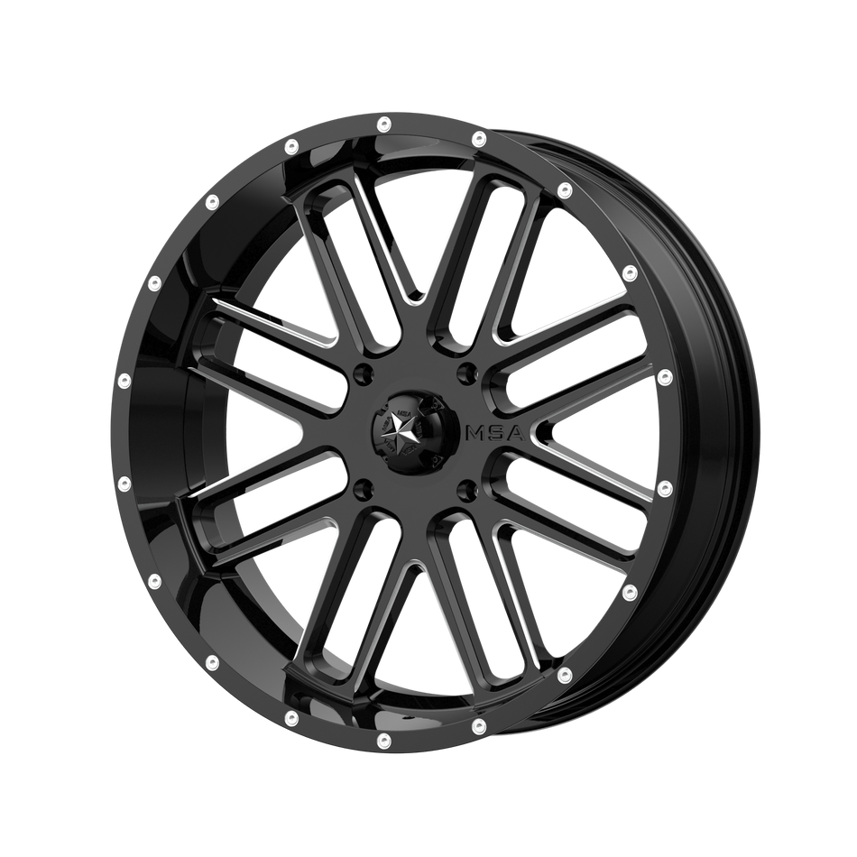 MSA Offroad Wheels M35 BANDIT UTV 18x7 ET0 4x137 Gloss Black Milled