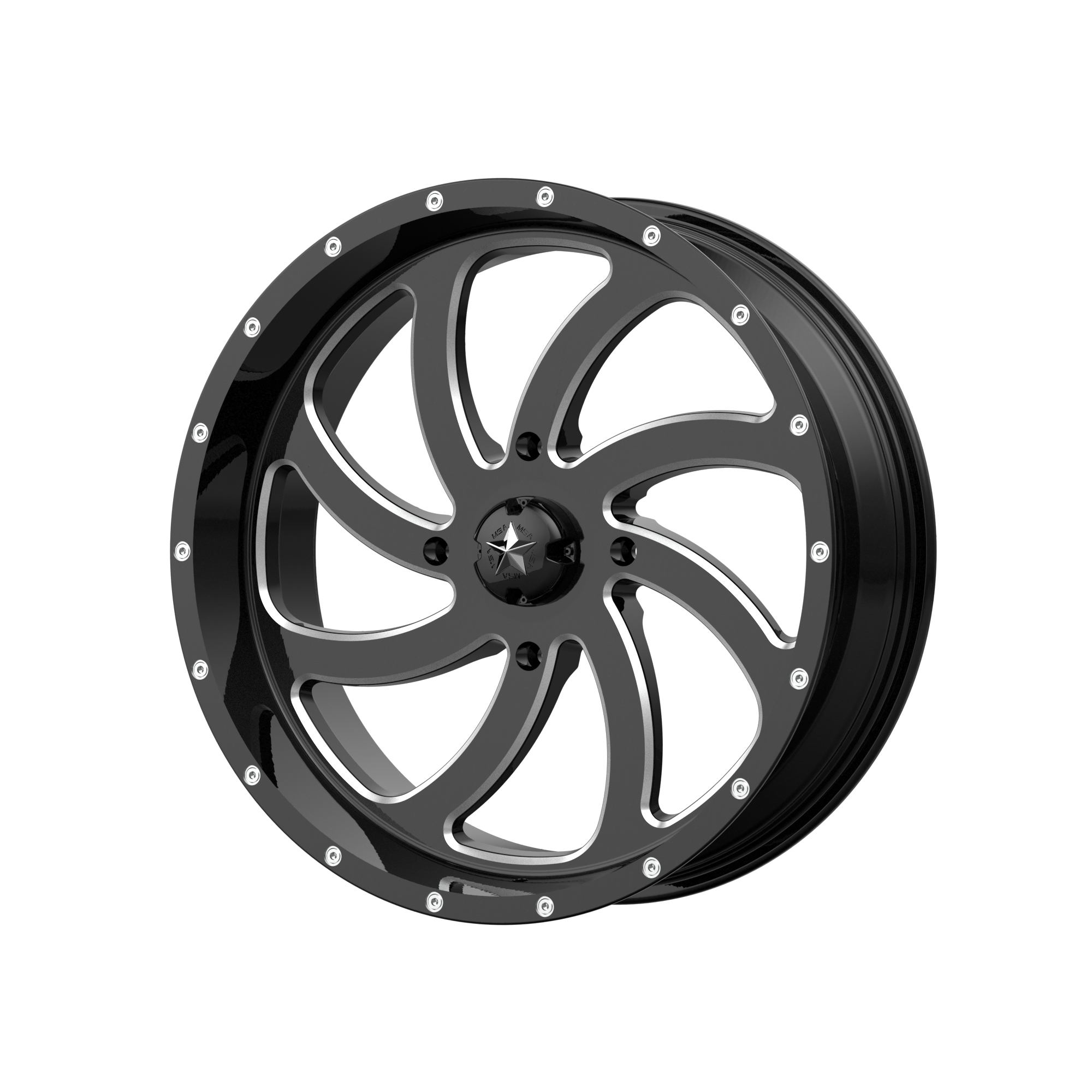 MSA Offroad Wheels M36 SWITCH UTV 20x7 ET0 4x137 Gloss Black Milled